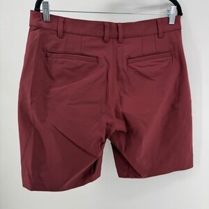 State & Liberty Mens Athletic Fit Stretch Golf Shorts Burgundy Maroon Size 34